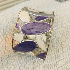 Purple and White Glittery Bracelet